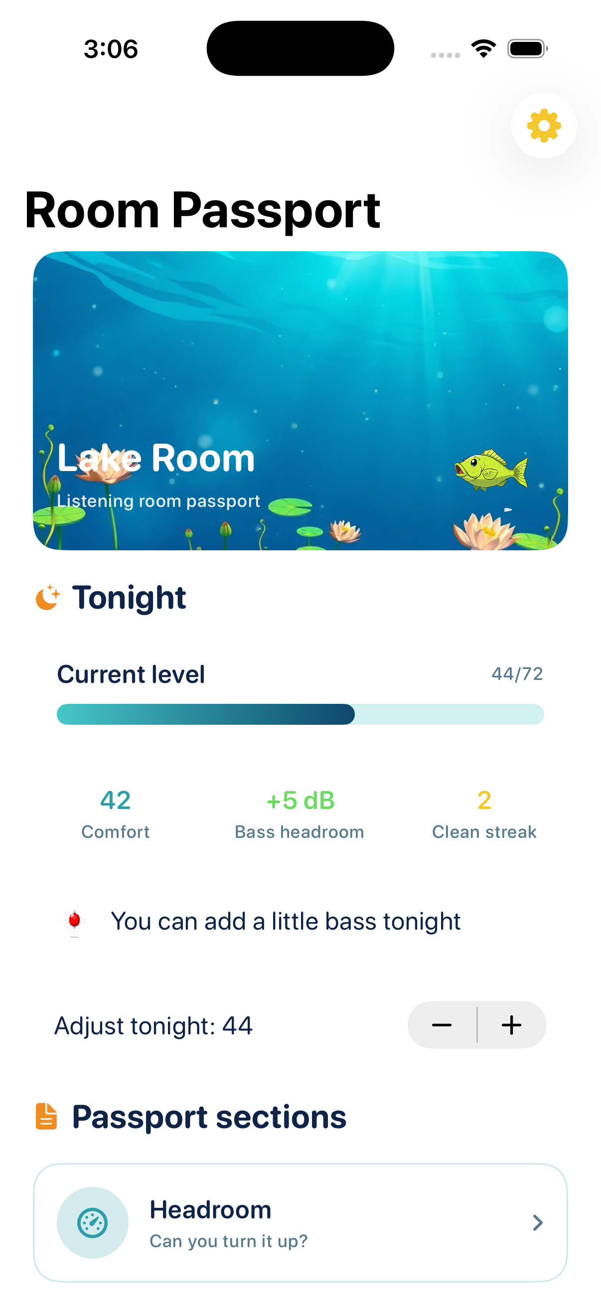 Room passport screen